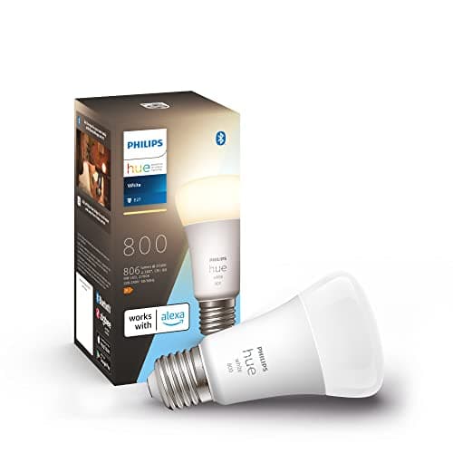 Philips Hue - Bombilla led inteligente, casquillo E27, Luz cálida regulable, 9W - 800 lumens, Bluetooth, Compatible con Zigbee y Alexa