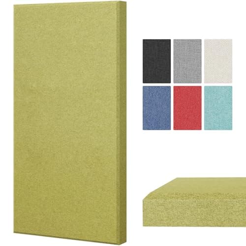 TONOR Paneles Acústicos de Fibra de Vidrio Grandes, 100x50x4cm Panele Insonorizante para Pared que Absorben el Sonido para la Decoración de Pared Interiores de Estudios, Salones, Teatros, Verde