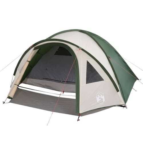 vidaXL Tienda de Campaña Iglú para 4 Personas Impermeable, Toldo Portátil de Senderismo, Refugio de Camping, Carpa de Exterior, Verde