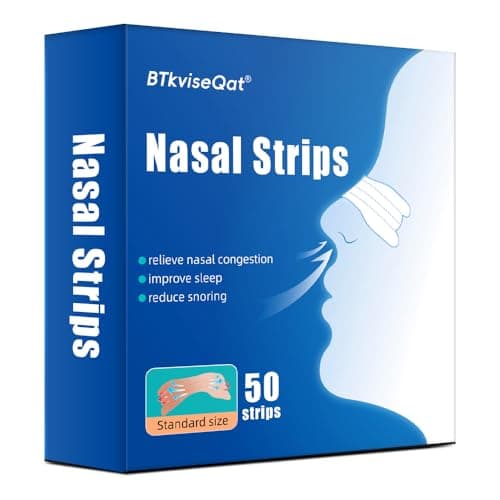 50 Pcs Tiras Nasales Antironquidos, Dilatador Nasal, Tiras Nasales Antironquidos para una Mejor Respiración al Dormir y Hacer Deporte, Nasal Strips Alivia Instantá Neamente La CongestióN Nasal