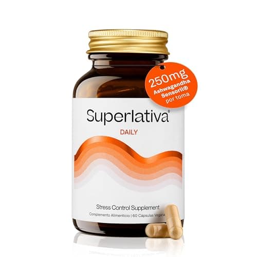 Superlativa Daily Electra Ashwagandha Sensoril® 250 mg – Fórmula Premium con Bacopa y Schisandra – Regula el Cortisol y Mejora el Sueño – 60 Cápsulas Veganas