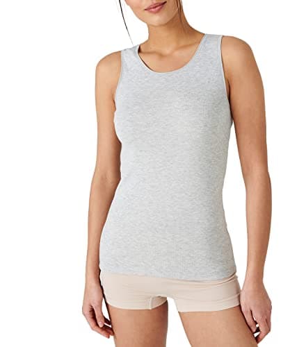 Damart Camiseta de Tirantes Acanalada Thermolactyl Gris Jaspeado L