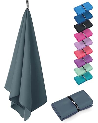 Fit-Flip Toalla Microfibra Gimnasio - compacta, Ultraligera y de Secado rápido – Toallas para Gym, Piscina, Viaje, Natacion y Playa Grande (1x 30x50cm Gris Antracita)
