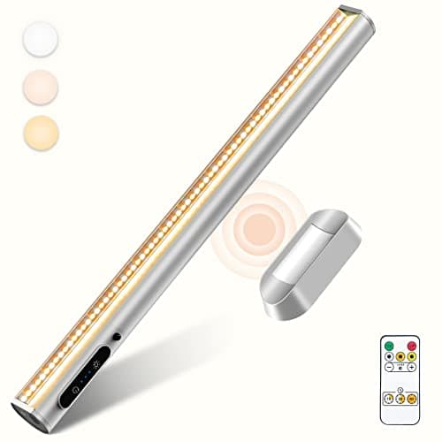 bravzurg Flexo LED Escritorio, 4000mAh Barra de Luz Armario USB Recargable, Lampara Escritorio Bateria Pared Magnetica Sin Cable con Mando a Distancia, Luces Pilas Inalambrica para Cocina Mesa Espejo