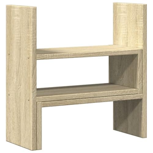 vidaXL Organizador de escritorio ajustable roble Sonoma 40x17x41 cm, estantería de escritorio, unidad de estantería de escritorio, organizador de escritorio ajustable