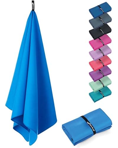 Fit-Flip Toalla Microfibra Gimnasio - compacta, Ultraligera y de Secado rápido – Toallas para Gym, Piscina, Viaje, Natacion y Playa Grande (1x 30x50cm Azul Agua)