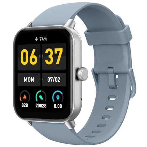 TOOBUR Reloj Inteligente Mujer Hombre con Alexa, 1.8" smartwatch Deportivo con 100 Deportes, Recibir y Contestar Llamadas, Podómetro y pulsómetro, IP68 Impermeable Nadar, Compatible con Android iOS