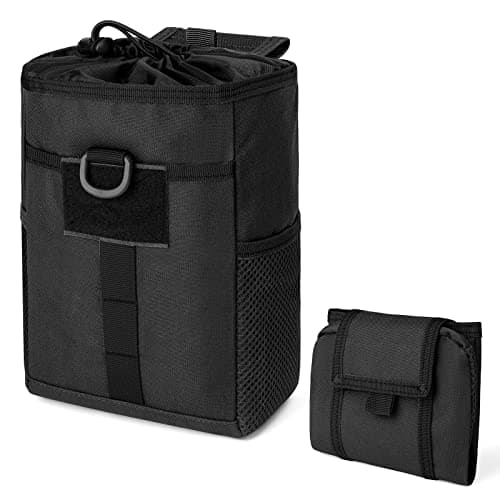 Flintronic Bolsa MOLLE Táctica para Exteriores, Bolsa de Utilidad con Cordón para Revistas, Bolsa Táctica Compacta para Accesorios de Nailon 600D, Bolsa Impermeable, para Tácticas, Exteriores-Negro