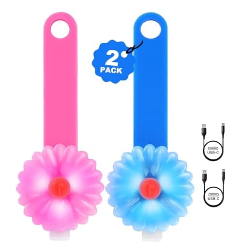 AHJ Collar LED de Seguridad para Perro, Luz Nocturna USB Recargable con 3 Modos, Ideal para Pasear Gato y Actividades Outdoor (rosa-azul)