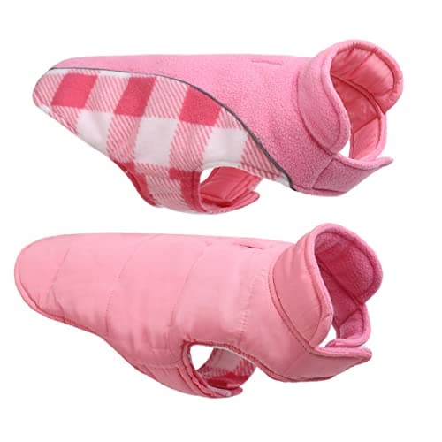 CITÉTOILE Abrigo Perro a Prueba de Viento, Ropa para Reversible para Perros pequeños/Medianos/Grandes, Reflectante Chaqueta de Perro Caliente, Chaqueta Reflectante para Mascotas Invierno, Rosa, S