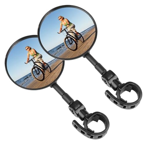 Xynovate 2 Piezas Espejos Retrovisor de Bicicleta, Espejo Convexo HD Ajustable de 360°, Universal para Manillar de Bicicleta y Scooter Eléctrico 15-35 mm