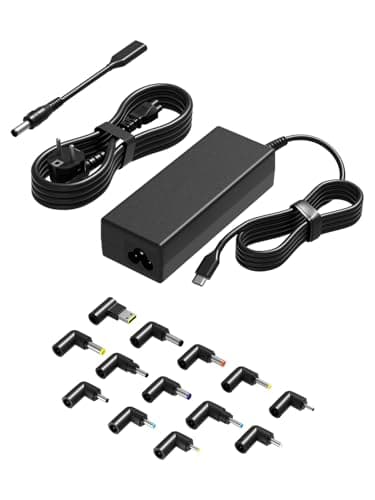PowerPortnerLink Cargador Universal 100W Compatible con USB-C y 15 Puntas Compatible con Lenovo DELL HP Acer ASUS MacBook Gateway Toshiba Fujitsu Sony LG MSI Google Samsung Chromebook Monitor