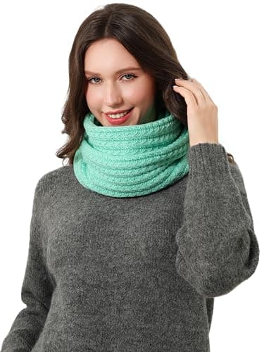 DonDon Bufanda mujer invierno larga y suave Chal braga de cuello Pañuelo tubo - Turquesa