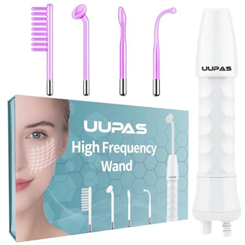 Alta frecuencia Estetica Facial Profesional - UUPAS Máquina Portátil de Alta Frecuencia Facial con 4 Tubos de Argón - Estiramiento de la piel, Rejuvenecimiento