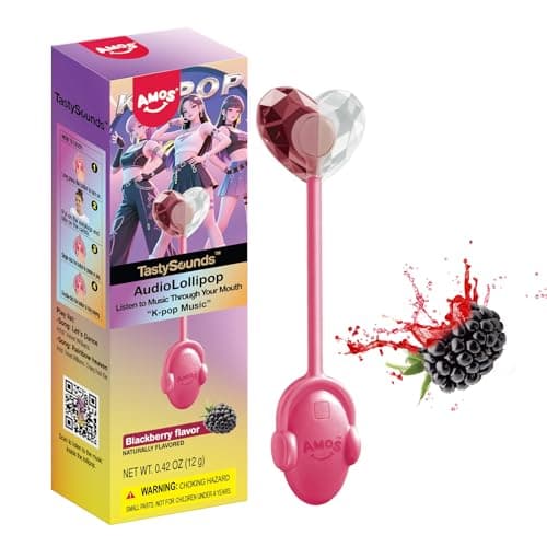 Amos Música Piruletas Chuches, 1x Zarzamora Fresa Audio Canto Piruleta Caramelos, Únicas Piruletas Pascua Dulce Regalo, Sin Azucar Lollipop Perfecta Para Fiestas Regalo