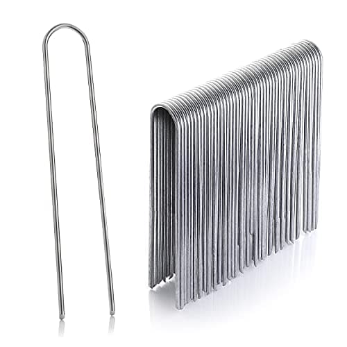 GardenMate 25 anclajes de tierra galvanizados de alambre de acero 200 mm de largo, 25 mm de ancho, diámetro de 3,8 mm, cabeza redonda – para suelos duros y blandos