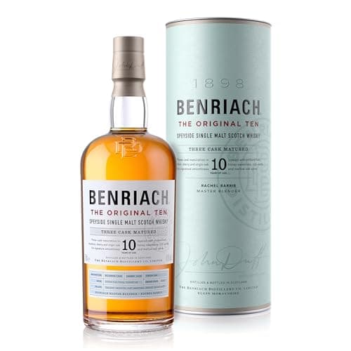 BenRiach The Original Ten Single Malt Three Cask Matured 43% Vol. Alcohol, Madurado 3 Veces, Con Caja Para Regalar,700ml