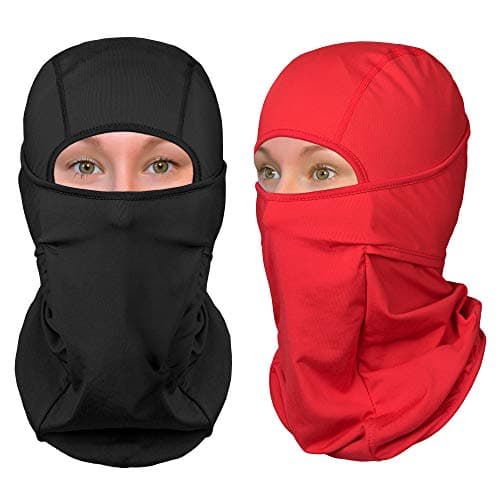 The Friendly Swede Pack de 2 Pasamontañas Multifunción Transpirables y Elásticos para Running, Moto y Deportes de Invierno - GARANTÍA DE por Vida (Rojo + Negro - Nordic)