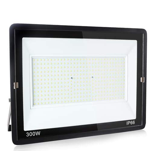 Fynokst 300W Focos LED Exterior Interior, 32400LM Súper Brillante Foco LED Exterior Interior, 6000K Luz Fría, IP66 Impermeable Luz Exterior para Jardín, Garaje, Campo de Deportes, 1 Piezas