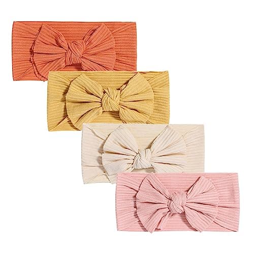 RUCUDIM Diadema para bebé con turbante de arco para el pelo, diademas para niñas, diademas para recién nacidos, diademas anchas, diademas de nailon para bebé, diademas elásticas para el pelo
