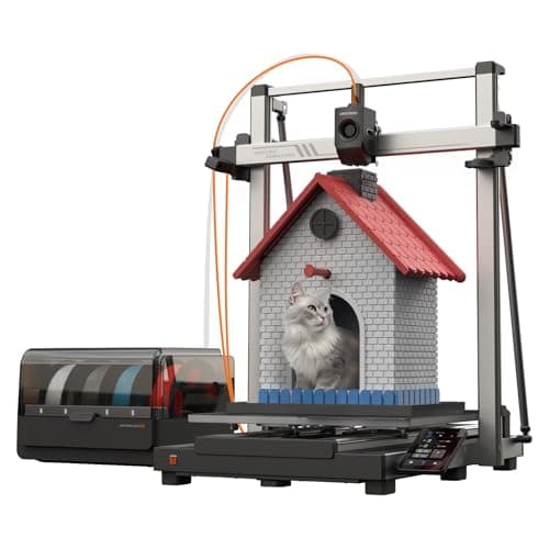 Anycubic Kobra 3 Max Combo Impresora 3D, con Intelligent ACE Pro,Soporta Impresión Mientras Seca, Gran Volumen de Impresión 450x450x500mm,600mm/s Alta Velocidad de Impresión,AI Detección de Espaguetis
