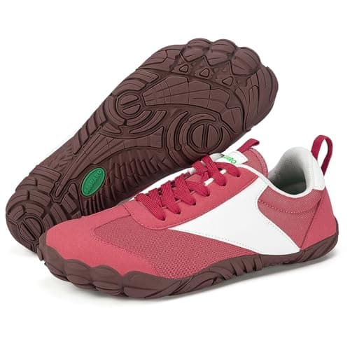 SAGUARO Zapatillas Barefoot Mujer Ligera Zapatos Minimalistas Hombre Transpirable Sneakers Barefoot Antideslizante Calzado Descalzos Interior Exterior, Rojo, 35