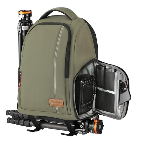 TARION TB-02 Mochila Camara y Portatil Mochila Fotografia para Ordenador Laptop 15” Camara Reflex Mochila Camara Pequeña (verde)