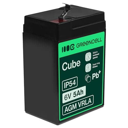 Green Cell Batería AGM VRLA 6V 5Ah - Batería sellada sin Mantenimiento para Sistemas de Alarma, UPS y Dispositivos electrónicos - Alta Durabilidad y Rendimiento confiable