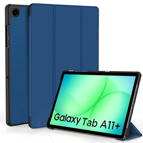 EasyAcc Funda Compatible con Samsung Galaxy Tab A11+ Plus/ A9+ 11 Pulgadas 2025 (SM-X236B/SM-X230)– Ultra Slim PU Protectora Carcasa con Función de Soporte función Atril,Azul mar