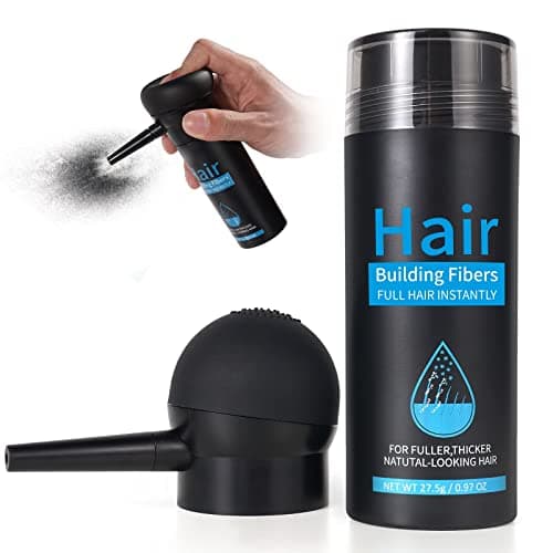 Fibras para la construcción de cabello, Polvo Corrector de pérdida de cabello para adelgazamiento del cabello para mujeres y hombres (Medio oscuro)