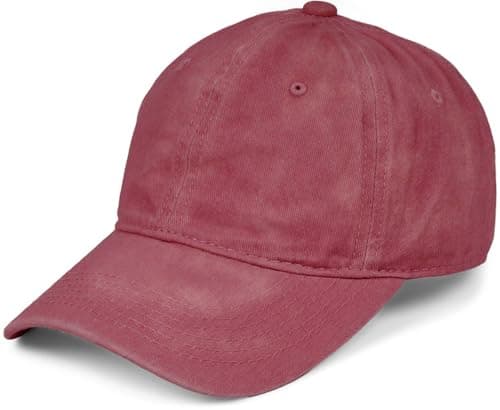 styleBREAKER Gorra Unisex Baseball Look Vintage Ajustable 6 Panel Cappy en Look Washed con Visera Curvada de Algodón Gorra Retro para Mujeres y Hombres, Vino Tinto