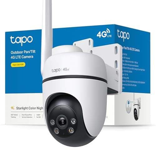 Tapo C501GW Cámara de Vigilancia Wi-Fi, Resolución 2K HD, Conexión Ethernet y Wi-Fi, Visión Nocturna en Color, Audio Bidireccional, Detección de Movimiento, Resistente al Agua IP65