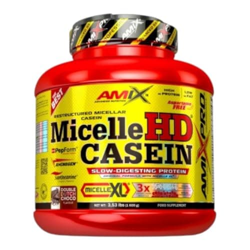 AMIX Nutrition, Micelle Hd Casein, Caseina Proteína, Contenido 1600 g, Sabor a Milk Vainilla, Suplemento Alimenticio con Proteína de Suero, Composición Exclusiva para Aumentar Masa Muscular