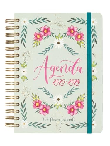 Finocam - Agenda The Flower Journal Curso 2025 2026 1 Día Página Septiembre 2025 - Agosto 2026 (12 meses) Verde Español