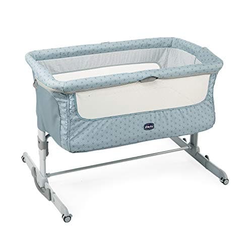 Chicco Next2Me Dream, Cuna Colecho Bebé, Cuna para recién Nacidos, con Colchón, Barra Abatible, Altura Regulable, 4 Ruedas y Bolsa de Viaje, 0-6 Meses, 9 Kg, Azul Claro