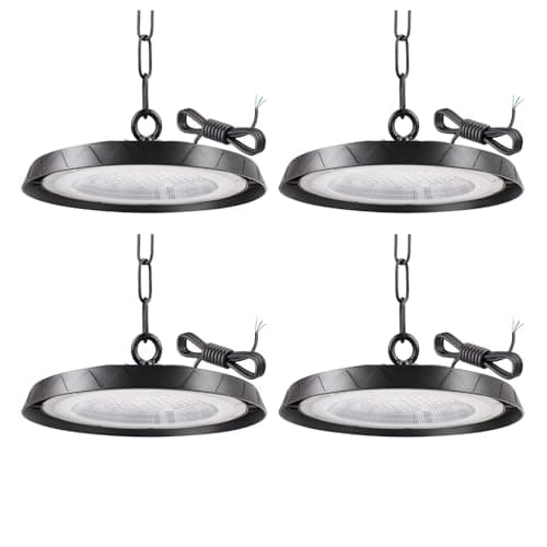 Tayire 200W Naves Industriales LED, 20000LM UFO Lámpara Alta Bahía IP65 Campana Industrial UFO Foco LED Taller Lámpara para Fábricas, Aeropuerto, Patio, Restaurante 4 Pack