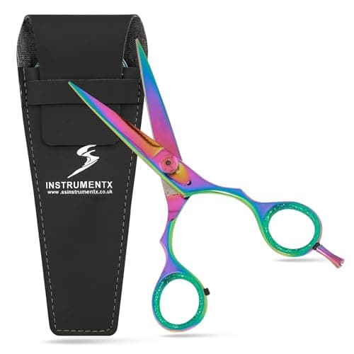 KATX Tijeras de Pelo de Titanio, Tijeras Peluqueria de Acero Inoxidable Para Hombres, Mujeres y Niños, Tijeras Cortar Pelo Para Peluqueros y uso Doméstico (6,5", Multicolor)