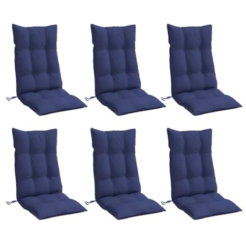 vidaXL Cojines para Silla Respaldo Alto 6 uds Tela Oxford Azul Marino