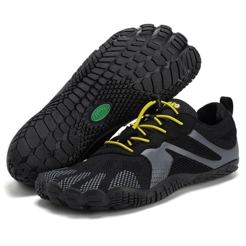 SAGUARO Mujer Hombre Barefoot Zapatillas Minimalistas Zapatillas de Trail Running Antideslizante Calzado Barefoot para Fitness Trekking Gym Negro Intenso,Gr.36