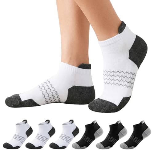 Briyat Calcetines Tobilleros 39-42/35-38 Mujer 6 Pares Calcetine Cortos Mujer Algodón Deportes Transpirable Anti-ampollas Señoras Running Calcetines