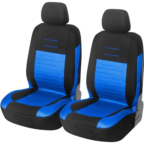 Upgrade4cars Fundas para Asientos Delanteros Set Versión 2026 | Fundas Protectores Universales en Azul para Conductor y Acompañante | Accesorios Coches Interior Decoración