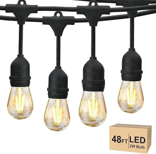 Svater Guirnalda Luminosa Exterior 15M Impermeable - Cadena de Luz S14 Con 15+1 Bombillas LED Globe - Luces para Jardín, Patio y Fiesta
