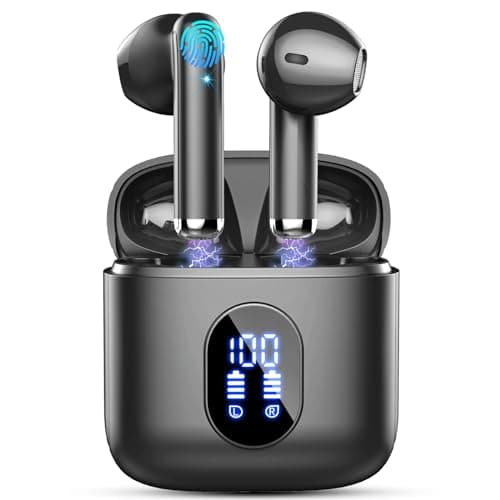 Auriculares Inalámbricos Bluetooth 5.4, Mini Auriculares Bluetooth con HiFi Estéreo, 4 ENC Mics, 3.7g Cascos Inalambricos con Reducción de Ruido, USB-C, Control Táctil, IP7 Impermeable Audifonos