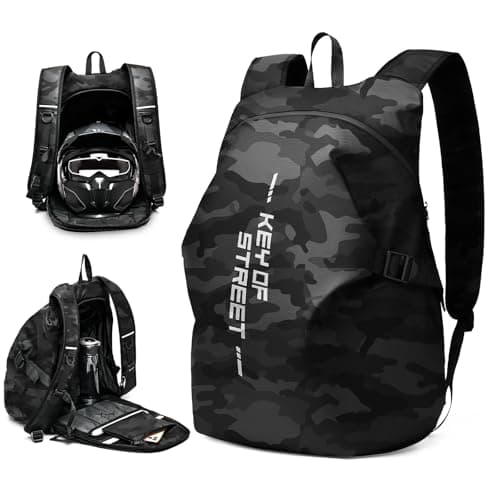 WEPLAN Mochila Moto Hombre Mujer Mochila para Casco de Moto Mochilas de Motocicleta Bolsa Porta-Cascos Motorista Mochila Motocross Bolsa Mochila para Casco de Moto Correa Transporte Casco,Negro