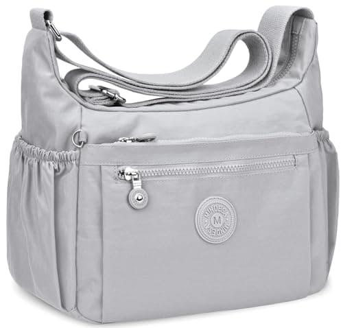 WACCET Bolso Bandolera Mujer Grande, Bolso de Hombro Nylon Impermeable con Correa Ajustable Bolsos Bandolera Mujer con Múltiples Bolsillos Bolso Crossbody Mujer Casual Ligero