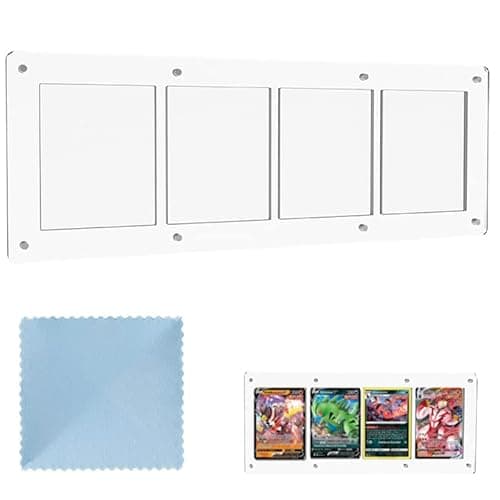 2 Marco Acrílico con Cierre Magnético Para Tarjetas de Colección. Funda para Cartas Coleccionables Pok. Expositor Transparente Para Cartas de Intercambio con Protección UV