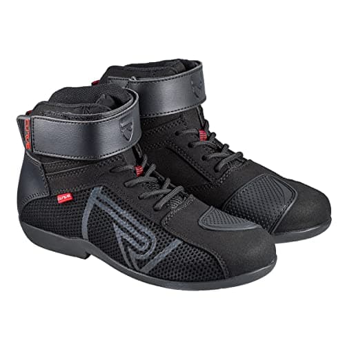CURVE Botas moto Rubi Vented Negro/Gris, Microfibra, Protección tobillo y talón, Cierre cordones, Suela antideslizante, Adultos, Hombre y mujer, CE
