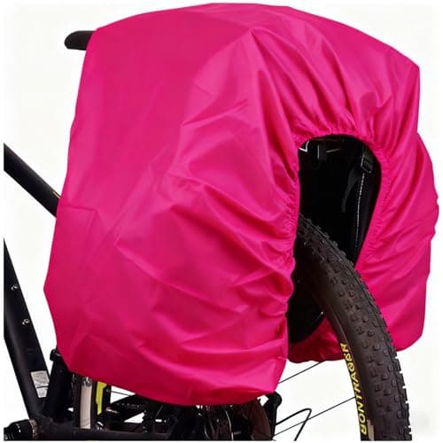 VAOLOAV 80L hasta 100L Portabicicletas Trasero para Bicicleta, Protector contra la Lluvia para Maletero de Bicicleta, Rosa Caliente