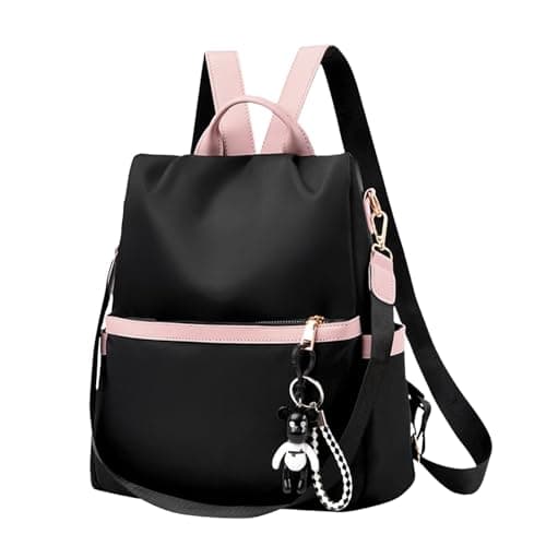 Aucuu Mochila Cartera para Mujer, Mochila de Mujer, Ligero Antirrobo Mini Mochila, Bolsa de Viaje Casual, Mochila de Escuela, Bolsa de Hombro, Mochila de Viaje Linda para Niñas -Negro
