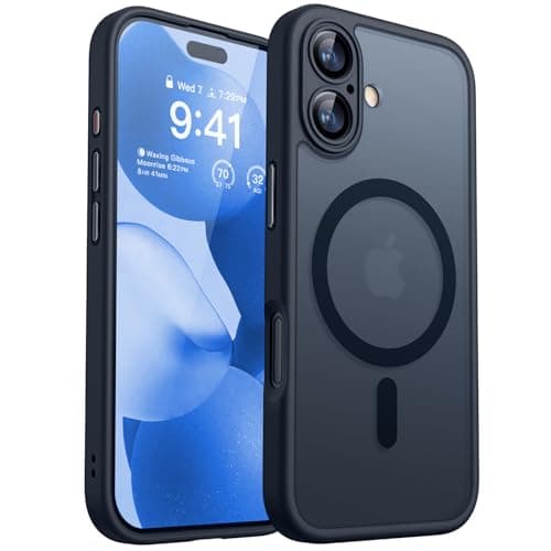 CANSHN Funda Magnética para iPhone 17 (6.3 Pulgadas), Compatible con MagSafe, [Protección Total de La Cámara] Carcasa Fondo Mate Translúcido,Negro